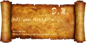 Dégen Miklós névjegykártya